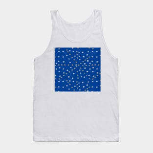 Silver and Gold Polka Dots on Blue Tank Top